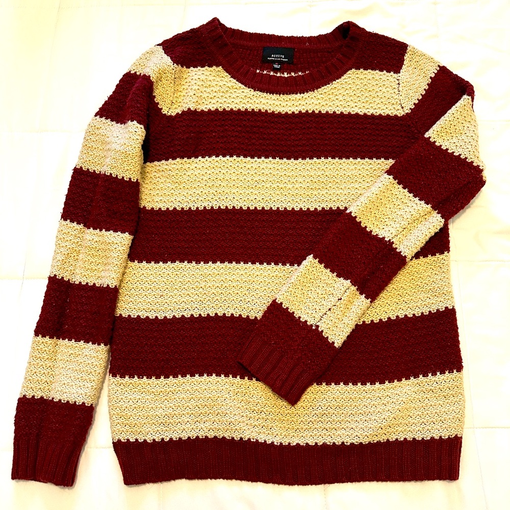 Maroon Striped Sweater